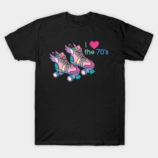 Funny Skating 60s 70s 80s Roller Skates Retro Vintage Party T-Shirt